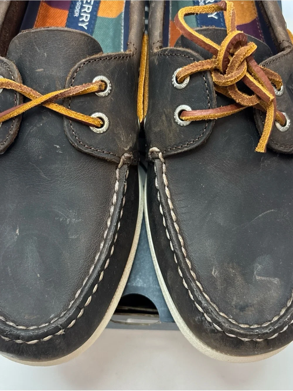 Sperry Brown Leather Classic Moc Toe Boat Shoes